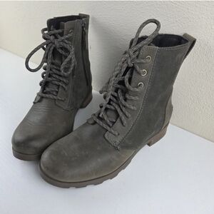 Sorel Phoenix Women's Lace Boot Bootie Size 6 Alphine Tundra Leather Waterproof